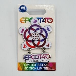 Disney Epcot 40th Anniversary LR Pin Date Day of October 1st 2022